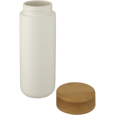 Logotrade Firmengeschenke das Foto: Lumi 300 ml Keramikbecher mit Bambusdeckel