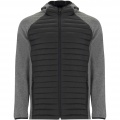 Minsk Hybrid Thermojacke Unisex , Tiefschwarz / Schwarz meliert