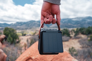Logotrade werbemittel das Foto: Skywave 12W Solar-Lautsprecher aus RCS recyceltem Kunststoff