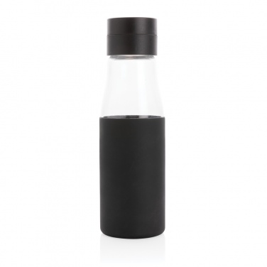 Logotrade Werbegeschenke das Foto: Ukiyo Trink-Tracking-Flasche aus Glas mit Hülle