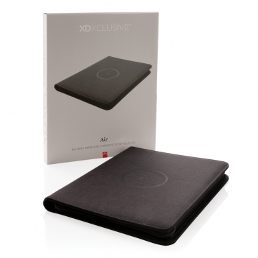 Logotrade Geschäftsgeschenke das Foto: Air 5W Wireless Charging Portfolio A4 mit 5.000mAh Powerbank