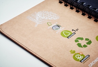 Logotrade Geschäftsgeschenke das Foto: Notizbuch Kiefersamen