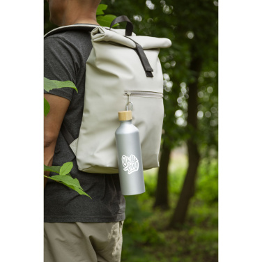Logotrade Logogeschenke das Foto: AluBamboo GRS Recycled Alu 750 ml Wasserflasche