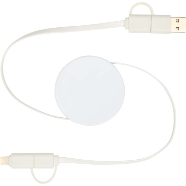 Logotrade werbemittel das Foto: Citala 90 cm 5-in-1 Kabel aus recyceltem Kunststoff für Datenübertragung und 40W Schnellladung