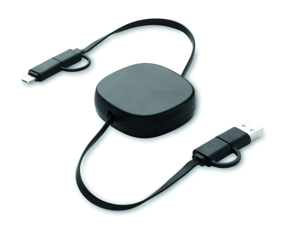 Logotrade Werbeartikel das Foto: Einziehbares Ladekabel 60W