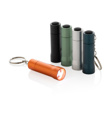 Logotrade Werbeartikel das Foto: Flash Schlüsselanhänger-Taschenlampe aus RCS rec. Aluminium