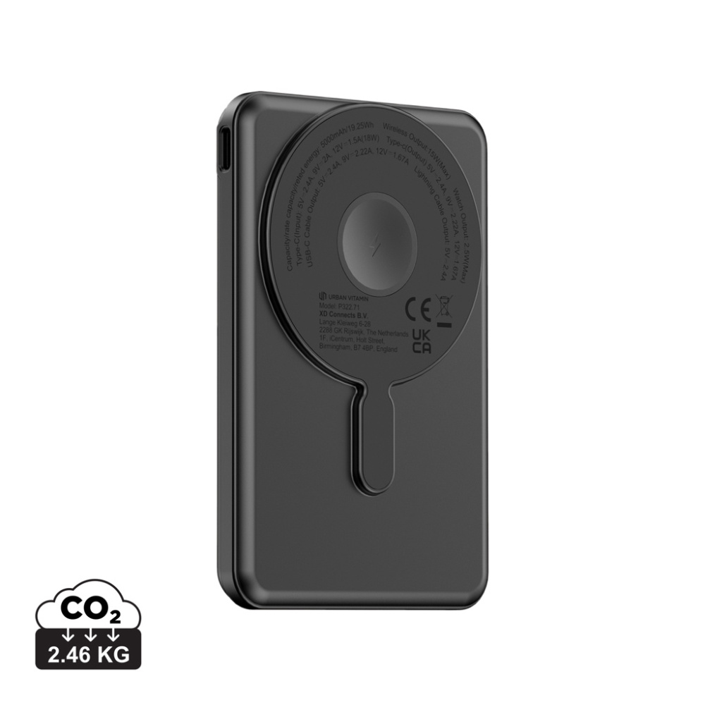 Logotrade Werbegeschenke das Foto: Urban Vitamin Redwood 5-in-1 5.000mAh 20W PD magn. Powerbank