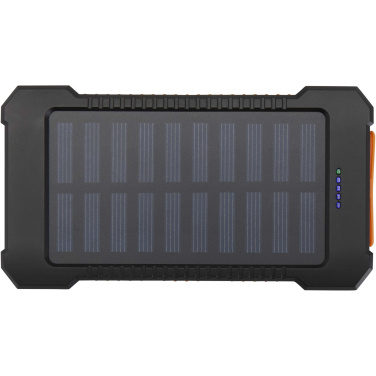 Logotrade Logogeschenke das Foto: Altair 10 W 5000 mAh robuste Solar Powerbank aus recyceltem Kunststoff mit integrierter Taschenlampe