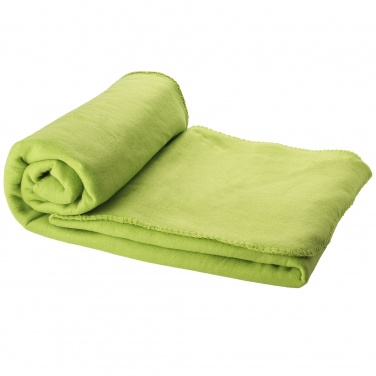 Logo trade promotional gifts image of: Huggy fleece plaid blanket with carry pouch