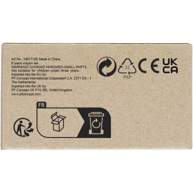Logo trade promotional giveaways image of: Ayo 6-piece coloured crayon set