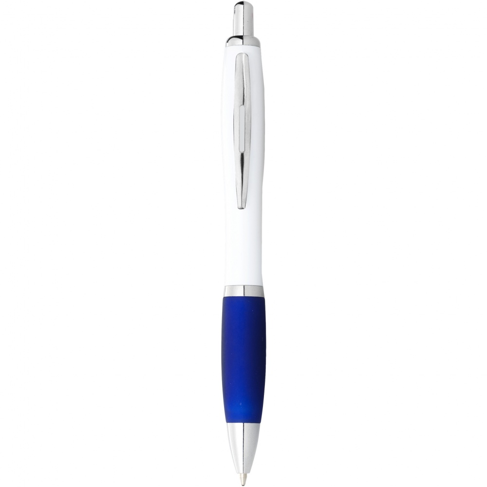 Logotrade promotional merchandise picture of: Nash ballpoint pen with white barrel and coloured grip