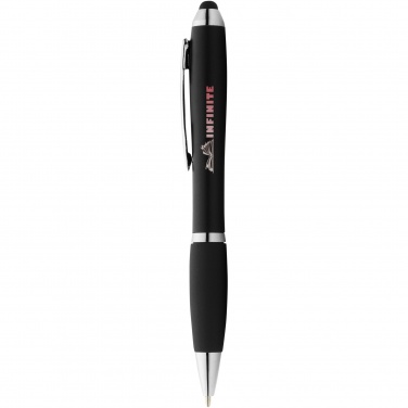 Logo trade advertising products image of: Nash coloured stylus ballpoint pen with black grip