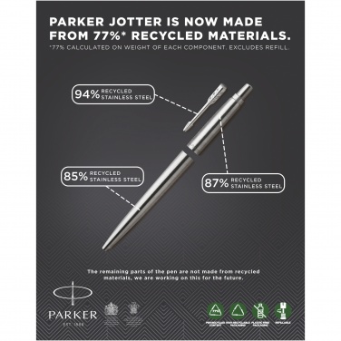 Logo trade corporate gifts image of: Parker Jotter SS ballpoint pen