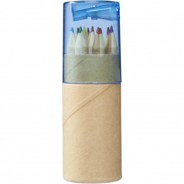 Logo trade promotional items image of: Hef 12-piece coloured pencil set with sharpener