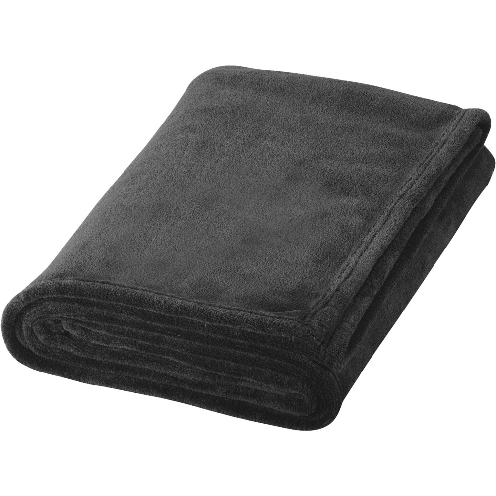 Logo trade business gift photo of: Bay extra soft coral fleece plaid blanket