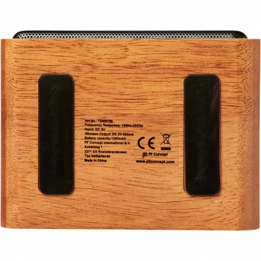 Logo trade promotional gifts picture of: Wooden 3W speaker with wireless charging pad