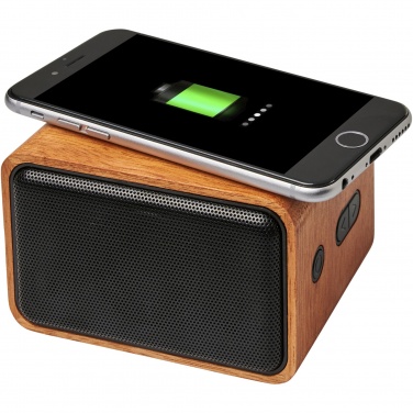 Logo trade promotional giveaways picture of: Wooden 3W speaker with wireless charging pad