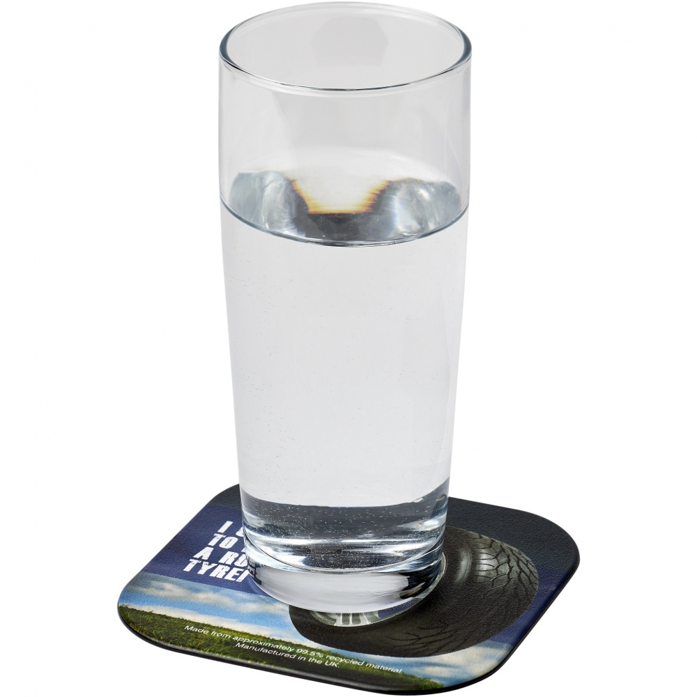 Logo trade promotional merchandise image of: Brite-Mat® square coaster with tyre material