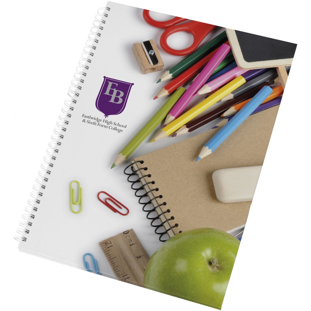 Logo trade promotional merchandise picture of: Wire-o A4 notebook hard cover