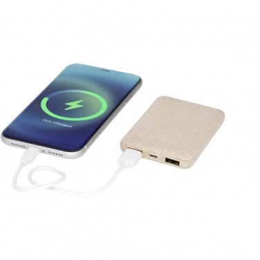 Logo trade advertising products image of: Asama 5000 mAh wheat straw power bank