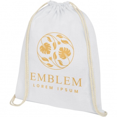 Logo trade corporate gifts image of: Oregon 140 g/m² cotton drawstring bag 5L