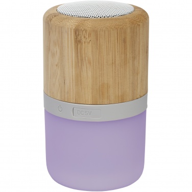Logo trade promotional merchandise photo of: Aurea bamboo Bluetooth® speaker with light 