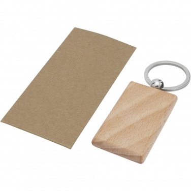 Logo trade corporate gifts image of: Gian beech wood rectangular keychain