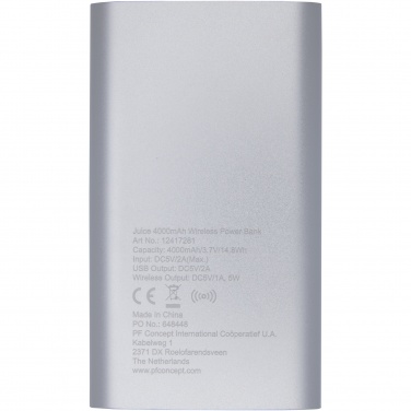 Logo trade promotional items picture of: Juice 4000mAh wireless power bank 