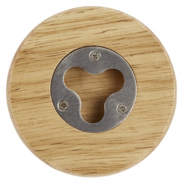 Logotrade advertising product image of: Scoll wooden coaster with bottle opener