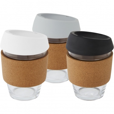 Logotrade promotional products photo of: Lidan 360 ml borosilicate glass tumbler with silicone lid