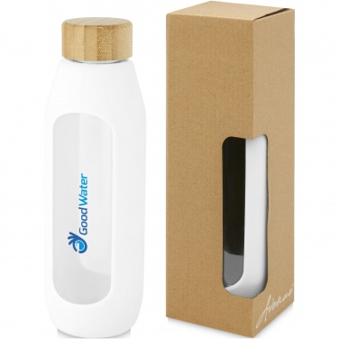 Logo trade promotional merchandise photo of: Tidan 600 ml borosilicate glass bottle with silicone grip