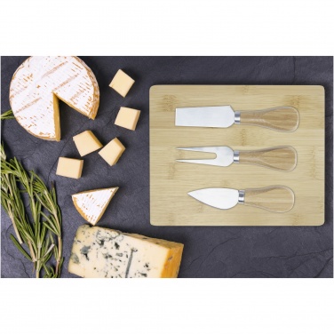 Logo trade corporate gift photo of: Ement bamboo cheese board and tools