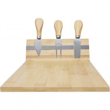 Logotrade business gift image of: Mancheg bamboo magnetic cheese board and tools