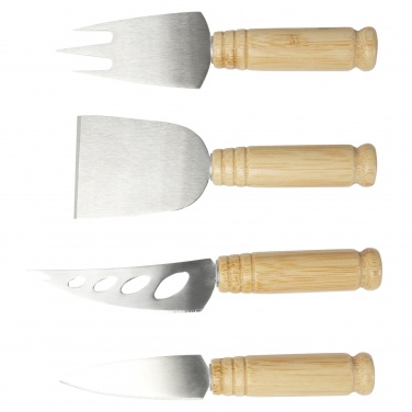 Logotrade promotional gift image of: Cheds 4-piece bamboo cheese set