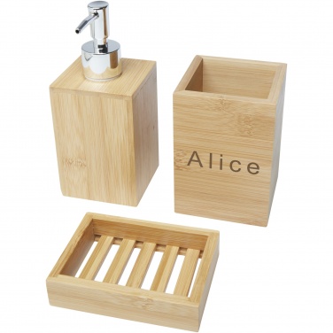 Logotrade promotional giveaway image of: Hedon 3-piece bamboo bathroom set