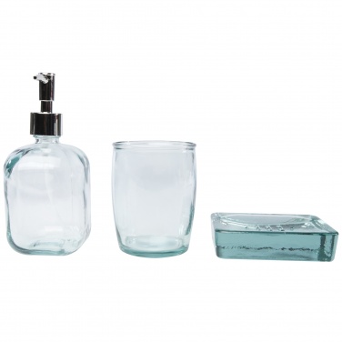 Logo trade corporate gifts image of: Jabony 3-piece recycled glass bathroom set