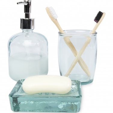 Logotrade promotional merchandise image of: Jabony 3-piece recycled glass bathroom set