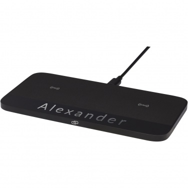 Logo trade business gifts image of: Hybrid 15W premium dual wireless charging pad