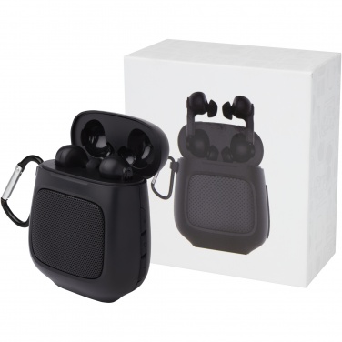 Logo trade advertising products picture of: Remix auto pair True Wireless earbuds and speaker