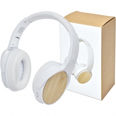Logo trade promotional gift photo of: Athos bamboo Bluetooth® headphones with microphone
