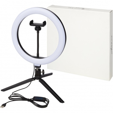 Logo trade promotional gifts image of: Studio ring light for selfies and vlogging with phone holder and tripod