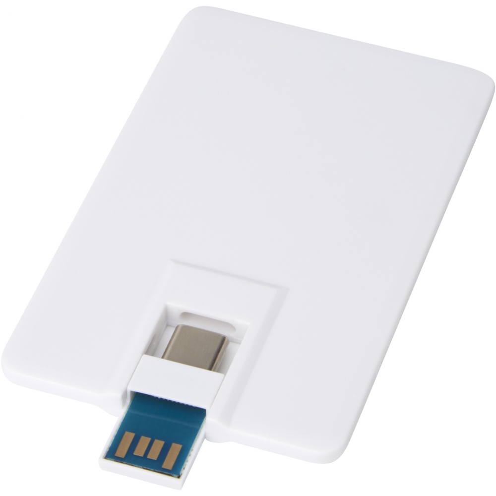 Logo trade advertising product photo of: Duo slim 32GB USB drive with Type-C and USB-A 3.0
