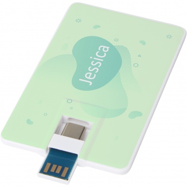 Logotrade business gift image of: Duo slim 32GB USB drive with Type-C and USB-A 3.0
