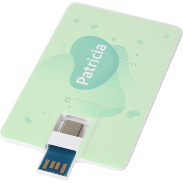 Logotrade promotional gift image of: Duo slim 64GB USB drive with Type-C and USB-A 3.0