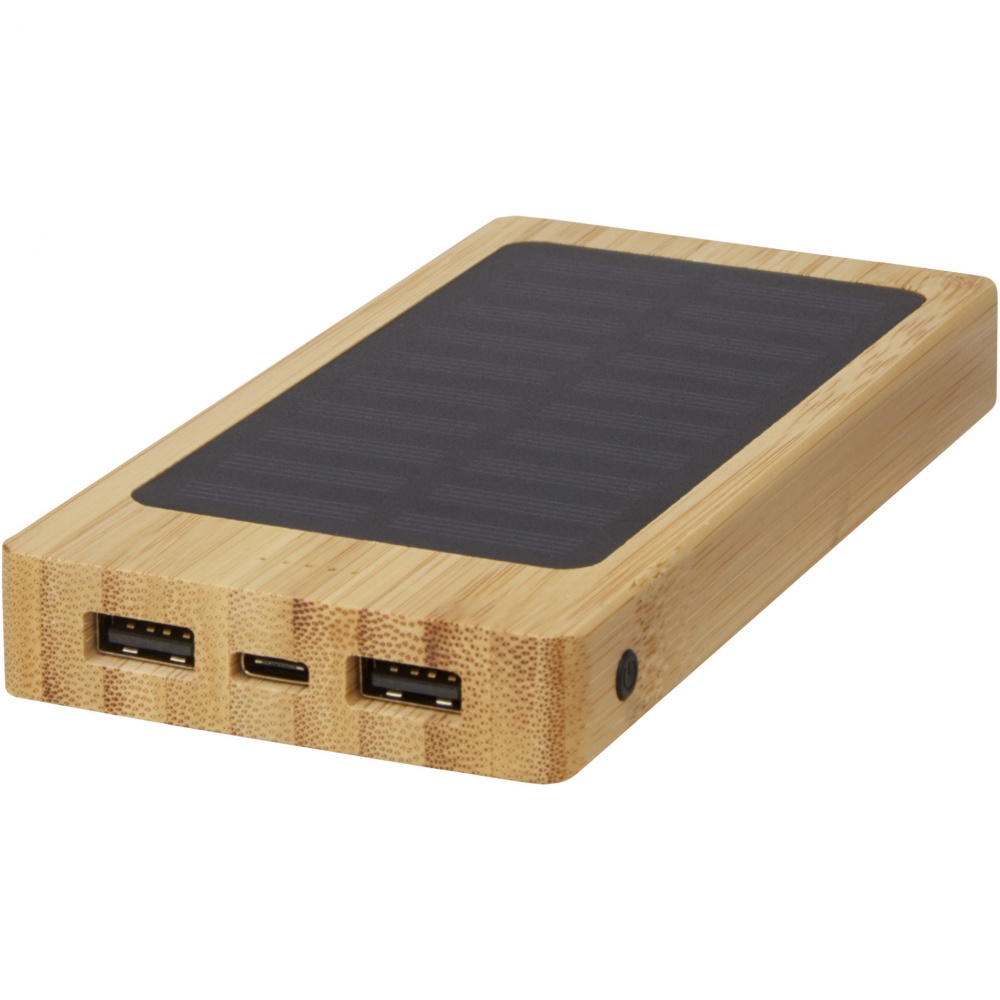 Logotrade promotional product image of: Alata 8000 mAh bamboo solar power bank