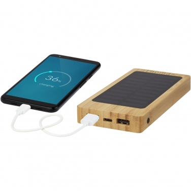 Logo trade promotional items picture of: Alata 8000 mAh bamboo solar power bank