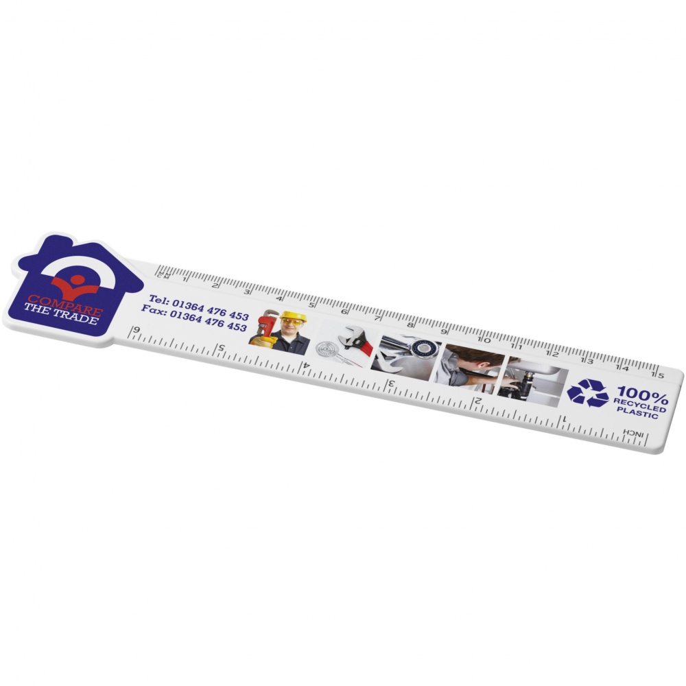 Logotrade corporate gifts photo of: Tait 15 cm house-shaped recycled plastic ruler
