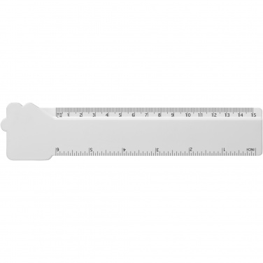 Logo trade promotional gifts image of: Tait 15 cm house-shaped recycled plastic ruler
