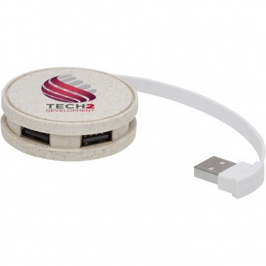 Logotrade promotional gift image of: Kenzu wheat straw USB hub