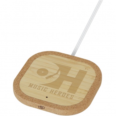 Logo trade advertising products image of: Cerris 15W cork wireless charging pad
